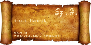 Szeli Henrik névjegykártya